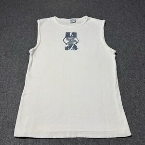 VTG Y2K UTILITY Mens Ribbed Muscle Tank Dragon Print Size M Grunge Rave